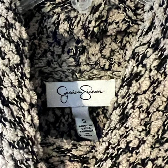 Jessica Simpson Black and Cream Cowl Neck Sweater - Picture 2 of 4